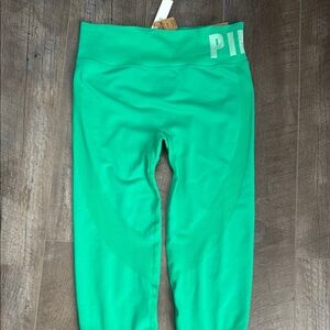 PINK Victoria's Secret Green Leggings Bold Athletic Style